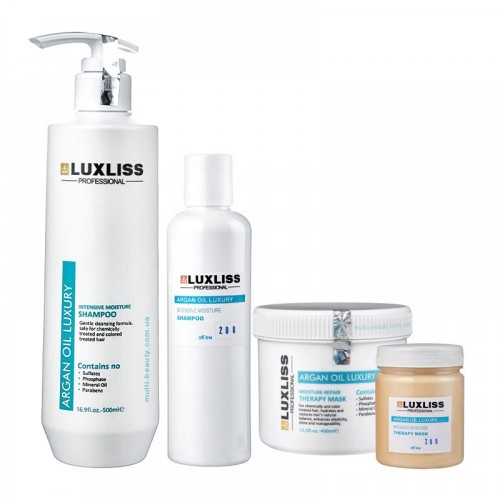 Набор Luxliss Argan Oil Luxury Intensive Moisture Original увлажняющие аргановые шампунь и маска 2x200 г (разлив)