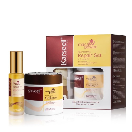 Набор подарочный Karseell Мaca Essence Repair маска и масло для сухих и поврежденных волос, 500/50 мл
