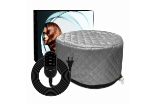 Електрична термошапка сушуар Happy Hair Lux Spa Cap для масок, ламінування та лікування волосся. сіра