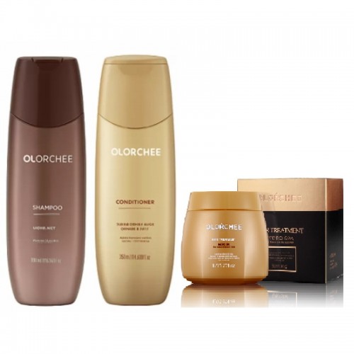 Набор Olorchee Moisture Hydro Spa Care шампунь, кондиционер и маска для увлажнения волос, 2×300/500 мл