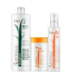 Набор Raywell BIO для жирной кожи головы и сухих волос: Шампунь ROSY, Маска HIDRA, термозащита 10в1, 200+200+100 г (разлив)