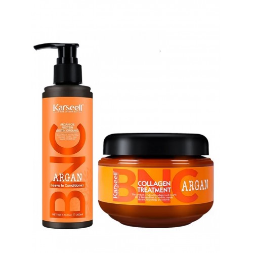 Набор Karseell BNC Argan DUO-2 коллагеновая маска и крем-кондиционер для поврежденных волос, 550/200 мл