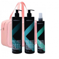 Комплексний набір для жирного волосся та проти лупи Extremo Pre-Pro Biotic з косметичкою у подарунок MY cosmetics, 2х500/250 мл