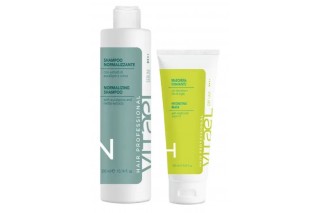 Набор для жирной кожи головы, увлажнение сухих волос VITAEL Dry Hair шампунь NORMALIZING, маска Hydrating, 300/250 мл
