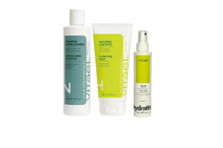 Набор для жирной кожи головы, увлажнение сухих волос VITAEL Dry Hair шампунь NORMALIZING, маска Hydrating, термозащита Ten In One 300/250/150 мл