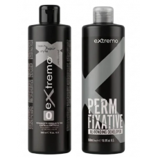 Набор для биозавивки Extremo Perm (Lotion 0 + Fixative) жидкость и фиксатор для натуральных и жестких густых волос, 2 × 500 мл