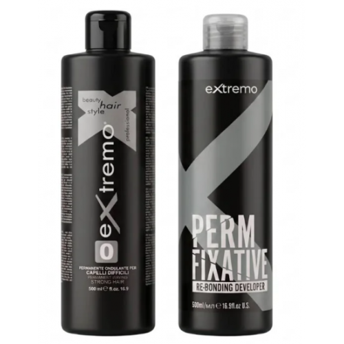 Набор для биозавивки Extremo Perm (Lotion 0 + Fixative) жидкость и фиксатор для натуральных и жестких густых волос, 100+200 мл (разлив)