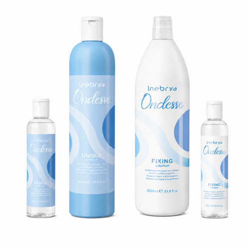 Набор для биозавивки с кератином Inebrya Fixing Solution With Keratin жидкость и фиксатор для волос 100/200 г (разлив)