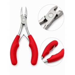 Професійні кусачки для педикюру Beauty Tools лезо 18 мм, прогумовані ручки, червоні