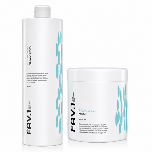 Набор FAV.1 AQUA WAVE шампунь и маска для увлажнения сухих волос 2x1000 мл