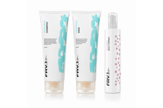 Набор TRIO FAV.1 AQUA WAVE — шампунь, маска и термозащита для увлажнения сухих волос 2x250/200 мл