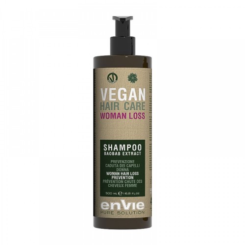 Укрепляющий шампунь Envie Vegan Woman Loss Shampoo Baobab Extract против выпадения волос у женщин (EN850) 500 мл