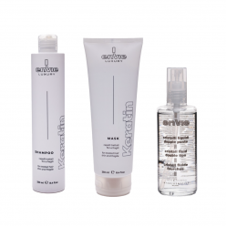 Набір для відновлення волосся Envie Luxury Keratin 3 в 1: шампунь, маска та флюїд для пошкодженого волосся з кератином 250+250+100 мл