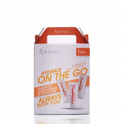 Дорожный набор Raywell Bio Hidra Travel Kit шампунь, маска и крем 10 в 1 для увлажнения волос (RR381), 3х100 мл