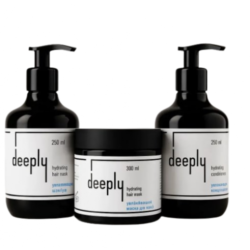 Набор Deeply Hydrating TRIO шампунь+маска+кондиционер для увлажнения волос, 2х250/300 мл