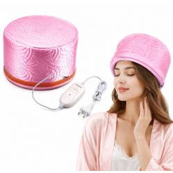 Преміальна електрична тканинна термошапка (сушуар) Beauty Tools для масок, ламінування та лікування волосся рожева