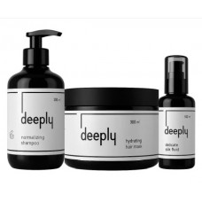 Набір Deeply TRIO для жирної шкіри голови та сухого волосся шампунь, маска, флюид 250/300/100 мл