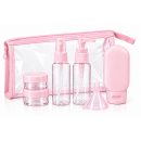 Дорожный набор емкостей для косметики Beauty Tools 9 предметов в прозрачной косметичке, голубой Дорожный набор емкостей для косметики Beauty Tools 9 предметов в прозрачной косметичке, голубой
