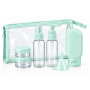 Дорожный набор емкостей для косметики Beauty Tools 9 предметов в прозрачной косметичке, голубой Дорожный набор емкостей для косметики Beauty Tools 9 предметов в прозрачной косметичке, голубой