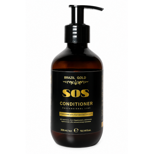 Кондиционер Brazil Gold Home Care Sos Conditioner для восстановления поврежденных волос, 300 мл