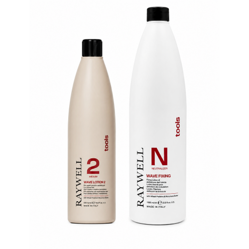 Набор для биозавивки Raywell Wave Tools Lotion 2 Medium для натуральных и окрашенных волос RR541+RR543, 500/1000 мл