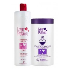 Набір ботексу для волосся Love Potion Blond Tox Blond матуючого для блондинок, 2х1000 мл