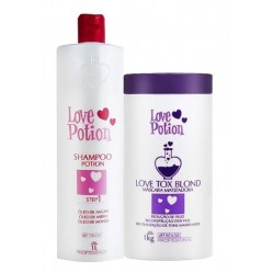 Набір ботексу для волосся Love Potion Blond Tox Blond матуючого для блондинок, 2х1000 мл