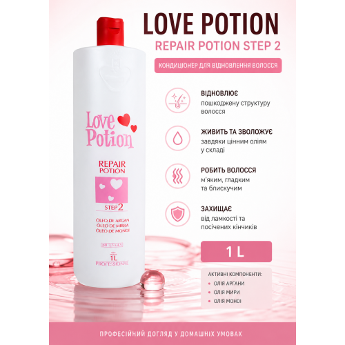 Набір кератину Love Potion Repair Oleo De Argan, 2x500 г (розлив)
