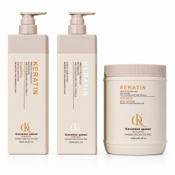 Набір Keratine Queen TRIO для відновлення волосся після хімічних процедур шампунь, кондиціонер та маска, 2х800/1000 мл