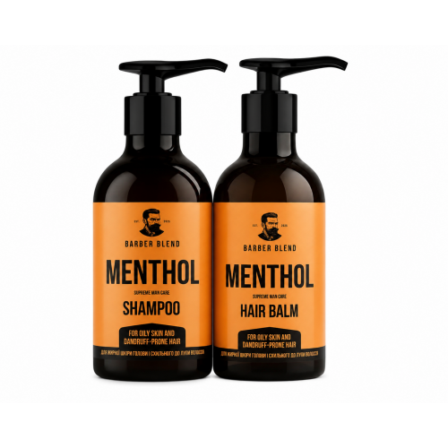 Набор Menthol Barber Blend DUO для жирной кожи головы и волос, склонных к перхоти, 500/300 мл