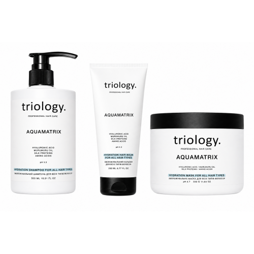 Набор TRIO Triology AquaMatrix для глубокого увлажнения волос, 500/330/200 мл