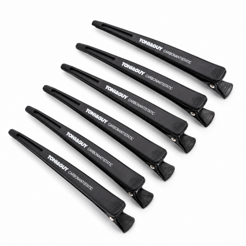 Набор зажимов TONI&GUY Carbon Antistatic для волос 6 шт, черные