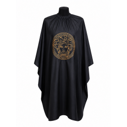 Пеньюар для перукаря Medusa Premium Black, великий розмір, 160×145 см