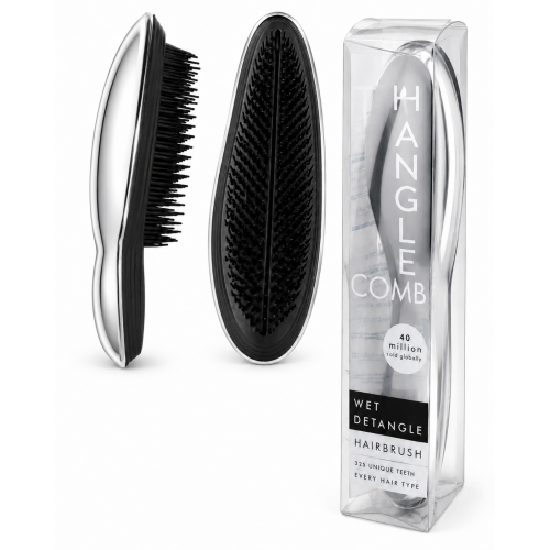 Расческа для распутывания влажных и сухих волос Tangle Teezer Wet Detangle 18 см, серебристо-черная