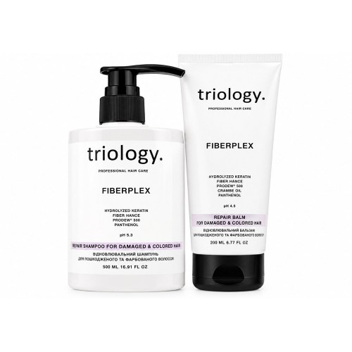 Восстанавливающий набор Triology Fiberplex DUO шампунь и кондиционер для поврежденных и окрашенных волос, 500+200 мл