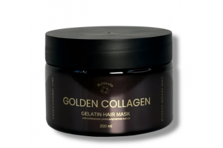 Желатинова маска Molecula Golden Collagen Gelatin Hair Mask для реконструкції волосся з екстрактом золотої ікри, 200 мл