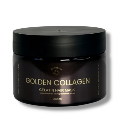 Желатиновая маска Molecula Golden Collagen Gelatin Hair Mask для реконструкции волос с экстрактом золотой икры, 200 мл