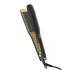 Професійна праска Hair Titanium для волосся з титановими пластинами LCD-екраном для кератину 250С (чорний)