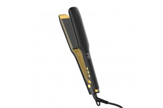 Професійна праска Hair Titanium для волосся з титановими пластинами LCD-екраном для кератину 250С (чорний)