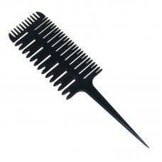 Парикмахерский гребень-гребешок для мелирования 3-х сторонняя M-2602 с ручкой.