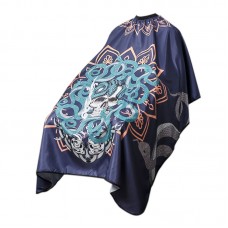 Парикмахерская накидка - пеньюар для клиента The Barber антистатический полиэстер принт Череп фиолетовая, (размер140х160)