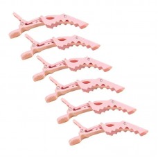 Затискач для волосся пластиковий крокодил, упаковка 6 шт.