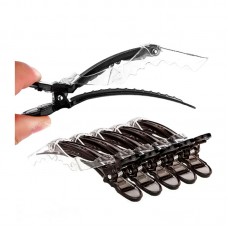 Затискач для волосся пластиковий крокодил, упаковка 6 шт.