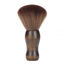 Щетка-мусорка волос с шеи после стрижки для парикмахера барбера круглая натуральное дерево, 150 мм