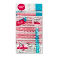 Бігуди-коклюшки для завивки волосся Professional 7x91 мм з гумкою рожево-білі набір 12 шт