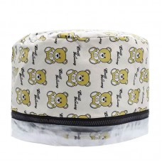 Електрична вінілова термошапка (сушуар) для масок, ламінування та лікування волосся (біла з мишками).