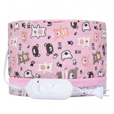 Електрична вінілова термошапка (сушуар) для масок, ламінування та лікування волосся (рожева з мишками).