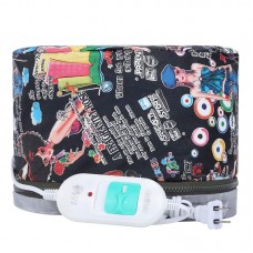 Електрична вінілова термошапка (сушуар) для масок, ламінування та лікування волосся (чорна з дівчинкою).