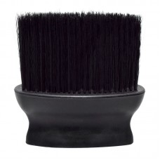 Щетка-мусорка волос с шеи после стрижки Barber-2 для парикмахера барбера овал черная ручка черная щетина 12х12 см