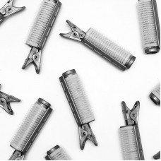 Бігуди (затискачі, кліпси) для завивки, прикореневі об'єми волосся з липучкою велкро сірий комплект, 14 шт